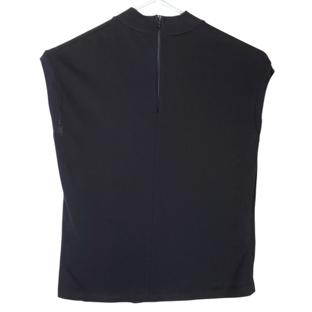 2277 * Beeline Sleeveless High Neck Top Black Size M Vintage 60s 70s - Picture 2 of 6